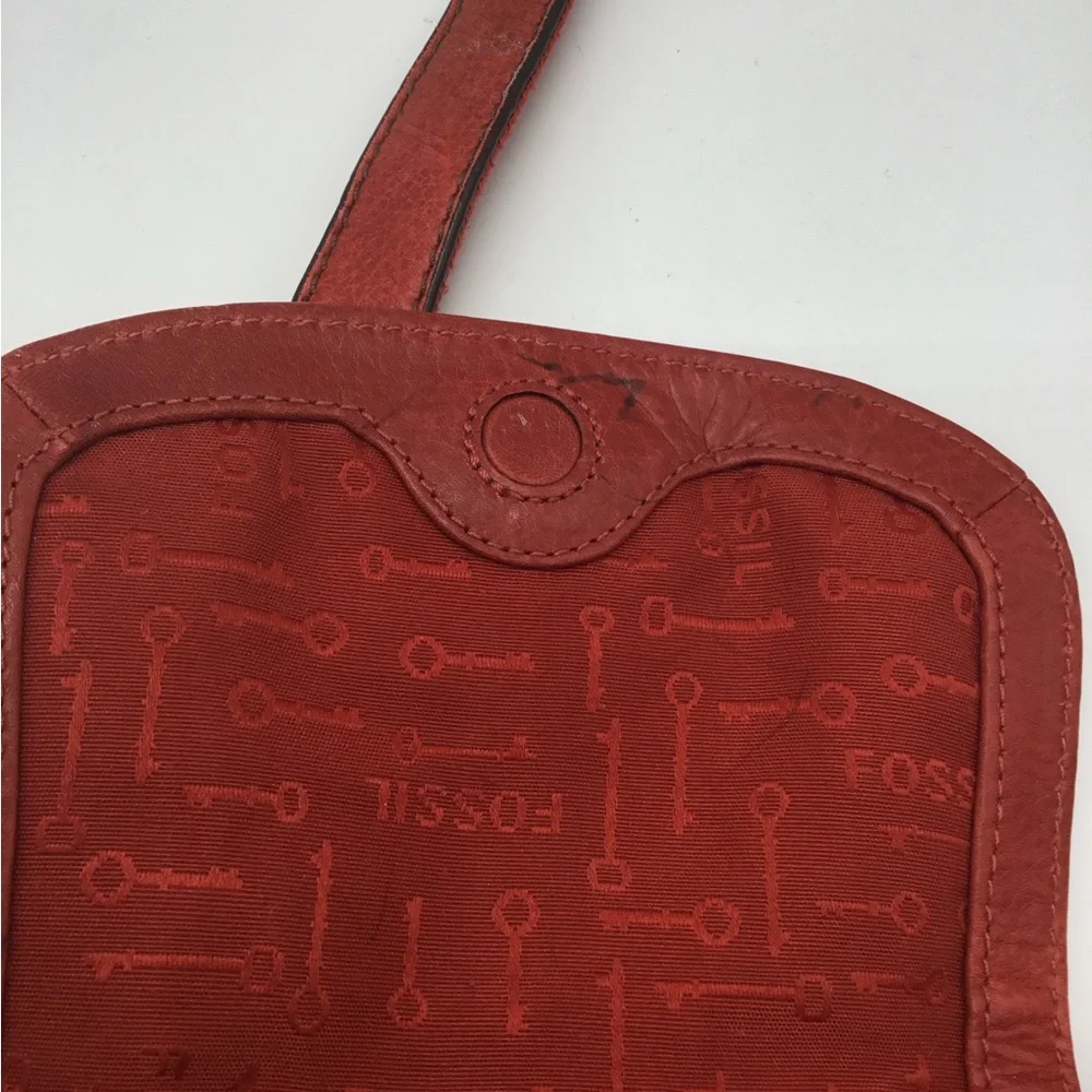 Fossil Maddox Mini Red Leather Crossbody